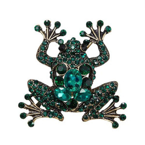détails de la Broche Grenouille à l'Éclat Émeraude