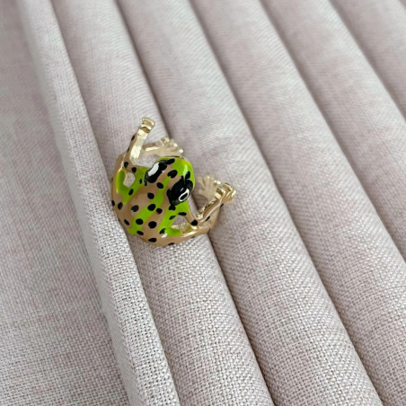 Bague Grenouille Tropicale Éclatante bague redimensionnable