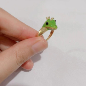 Froschring Prinzessin Lily | Verstellbarer Ring mit Krone