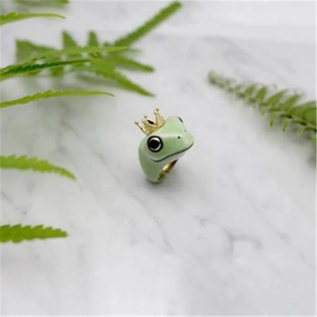 Froschring Prinzessin Lily | Verstellbarer Ring mit Krone