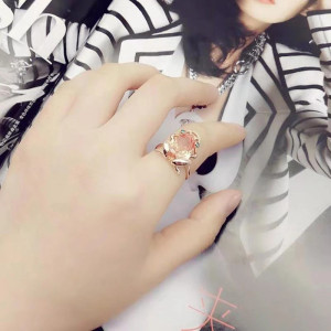 Froschring mit Aurora-Kristall | Eleganter & süßer Schmuck