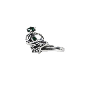 détails de la Bague Grenouille Princesse Émeraude