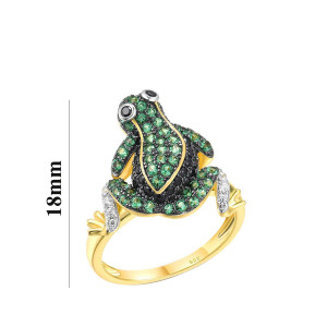 Froschring "Königlicher Smaragd" – Luxus & Natur Schmuck