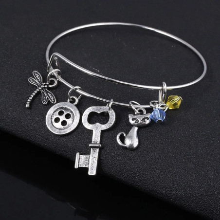 Magnifique Bracelet Charms Libellule Vintage