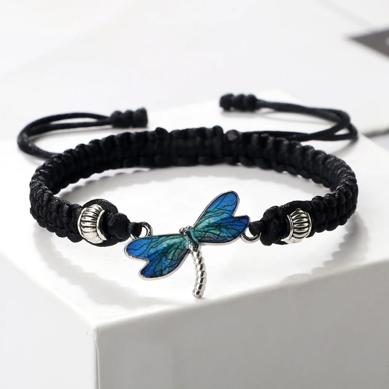 Geflochtenes Libellenarmband Azurglanz | Handgefertigt & Elegant