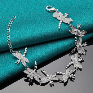 Bracelet Libellule Étincelante - Élégance Argentée