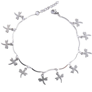 Bracelet Libellules Danse Aérienne - Acier Inoxydable Argent