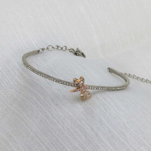 Magnifique Bracelet Libellule Cristalline Dorée