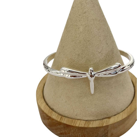 Bracelet Ouvert Libellule Élégance - couleur argent