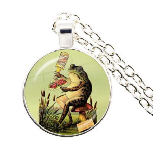 Frosch Halskette 'Verzaubertes Sumpffest' – Vintage Geschenk