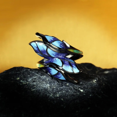Schmetterling Ring Nachtblau Emaille – Künstlerischer Schmuck