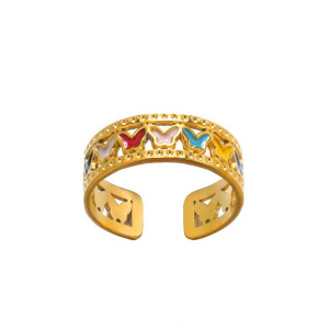 Goldener Regenbogen-Schmetterling Ring | Einzigartiger Schmuck
