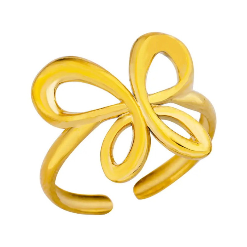 Goldener Ring Abstrakter Schmetterling | Einzigartiger Damenschmuck