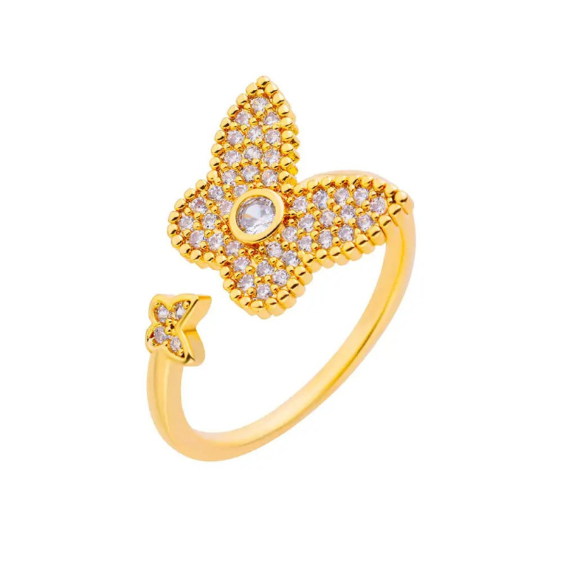 Goldener Schmetterling Ring | Eleganter Schmuck für Damen