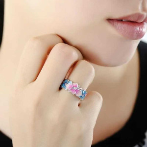 Schmetterling Ring Frühlingsglanz – Bunter 925 Silber Schmuck
