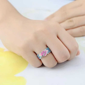 Schmetterling Ring Frühlingsglanz – Bunter 925 Silber Schmuck