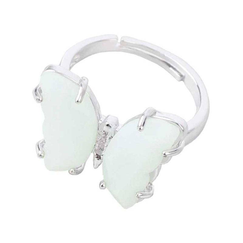 Ätherischer Opalin-Schmetterlingsring – Eleganz aus Naturstein & Zirkonia