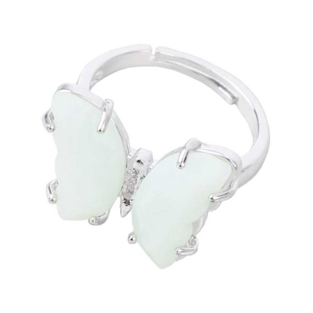 Ätherischer Opalin-Schmetterlingsring – Eleganz aus Naturstein & Zirkonia
