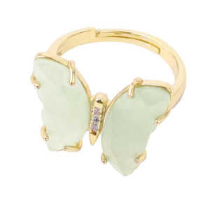 Aventurin Schmetterling Ring | Eleganter Schmuck mit Zirkonia