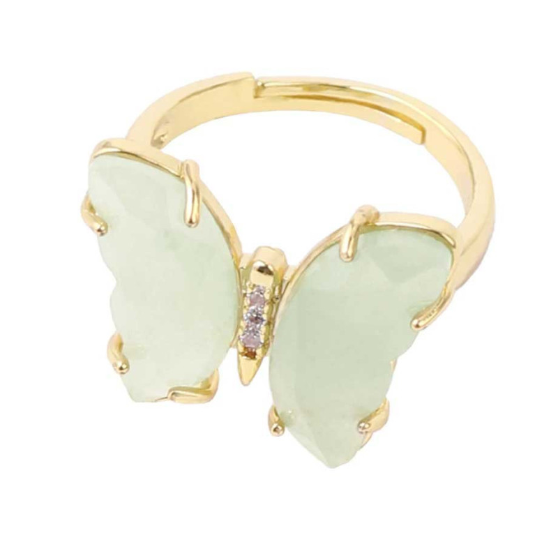 Aventurin Schmetterling Ring | Eleganter Schmuck mit Zirkonia