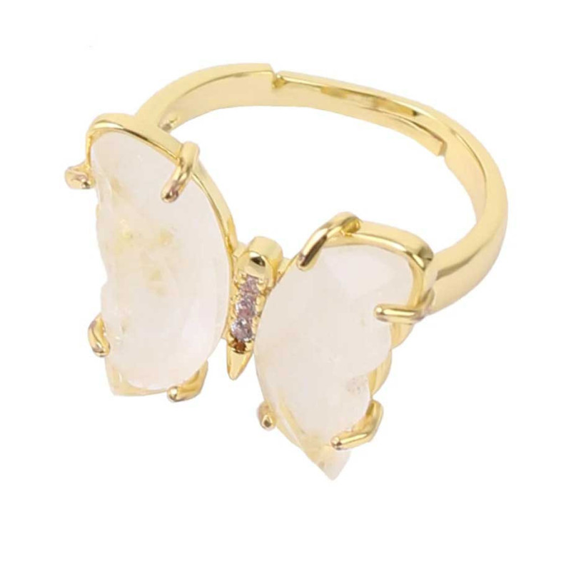 Goldener Kristall-Schmetterling Ring - Eleganz & Raffinesse