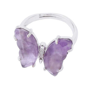 Schmetterlingsring Amethyst Silber | Eleganz & Gelassenheit