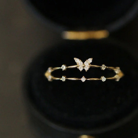 Verstellbarer Schmetterlingsring aus Silber | Geschenk für Frauen