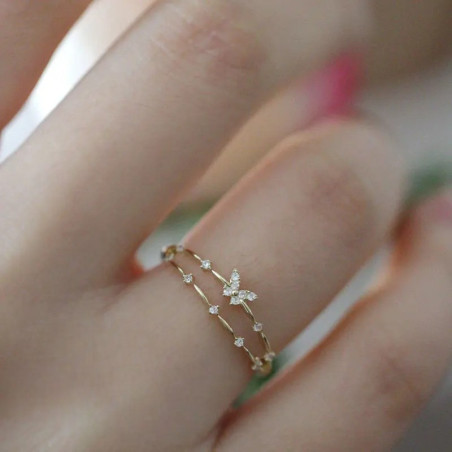 Verstellbarer Schmetterlingsring aus Silber | Geschenk für Frauen