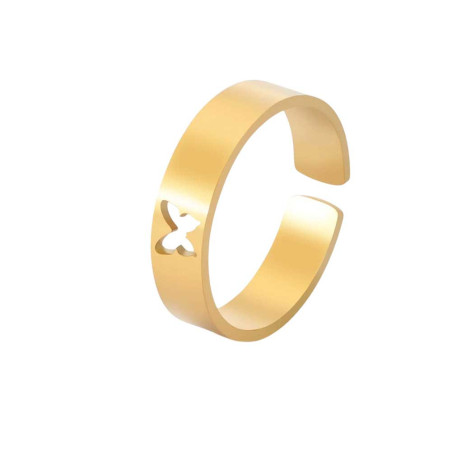 Minimalistischer Schmetterling Ring aus Edelstahl | Filigran & Süß
