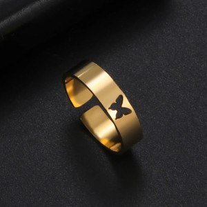 Minimalistischer Schmetterling Ring aus Edelstahl | Filigran & Süß