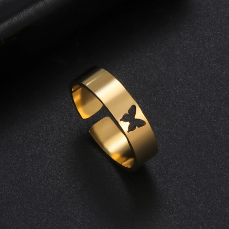 Minimalistischer Schmetterling Ring aus Edelstahl | Filigran & Süß