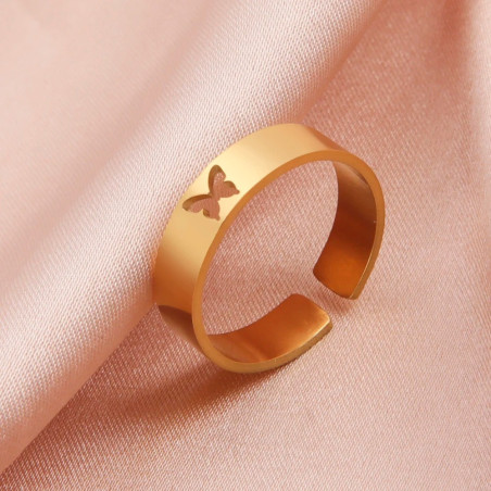 Minimalistischer Schmetterling Ring aus Edelstahl | Filigran & Süß