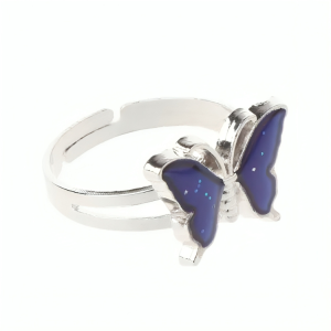Ring Blauer Schmetterling "Sternenglanz" - Mystische Eleganz