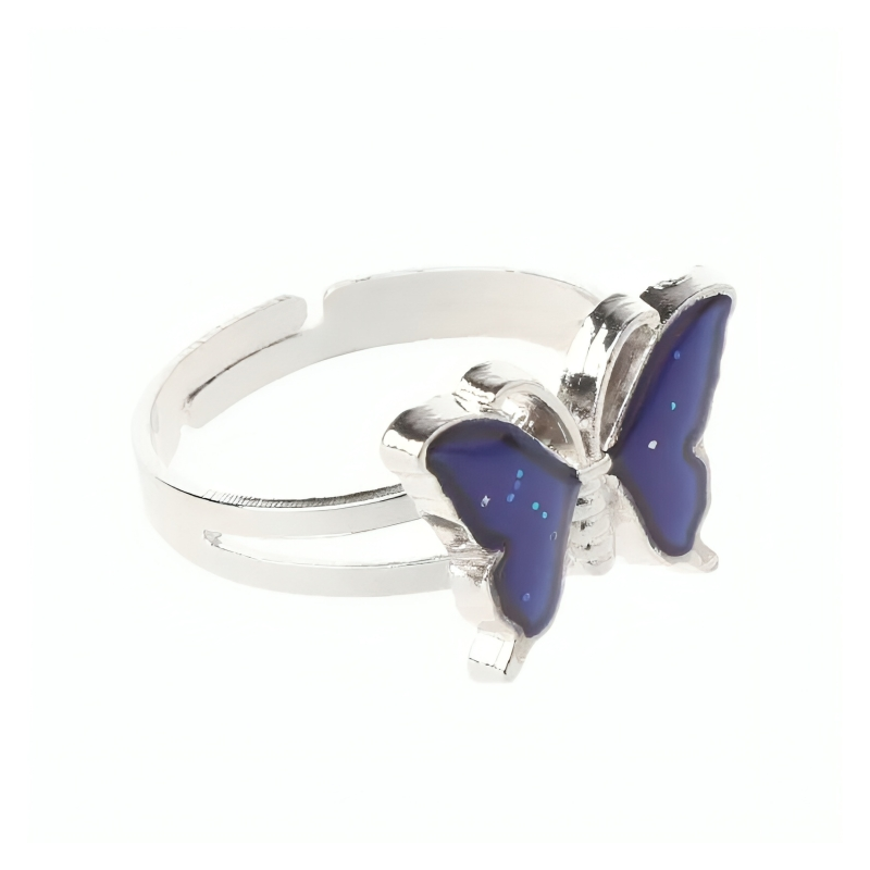 Ring Blauer Schmetterling "Sternenglanz" - Mystische Eleganz