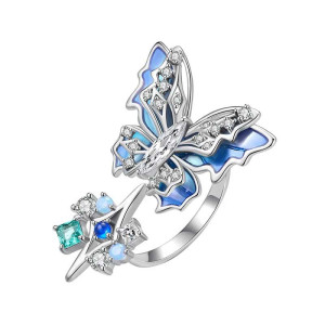 Kristall-Schmetterling Ring "Azurblauer Schimmer" | Eleganz