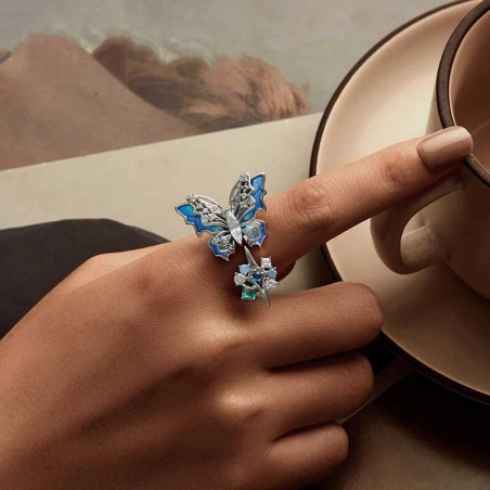 Kristall-Schmetterling Ring "Azurblauer Schimmer" | Eleganz