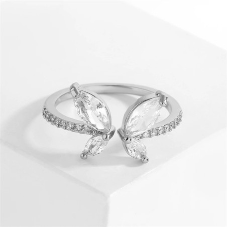 Schmetterlingsring verstellbar | Eleganter Damen Ring mit Zirkonia
