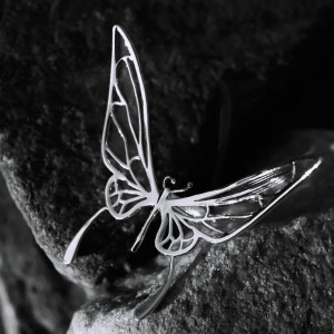 Schmetterlingsring Silber 'Poetische Eleganz' | 1001BEES.com