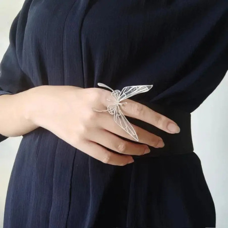 Schmetterlingsring Silber 'Poetische Eleganz' | 1001BEES.com