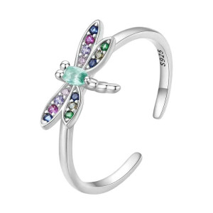 Libellenring Silber 925 'Mystischer Regenbogen' – Eleganter Schmuck