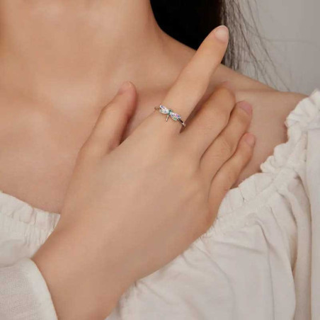 Libellenring Silber 925 'Mystischer Regenbogen' – Eleganter Schmuck