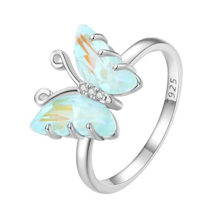 Schmetterling Ring 925 Silber 'Opalflügel' | Eleganter Schmuck