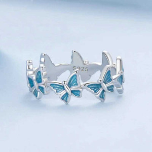 Schmetterling Ring 'Azurflug' 925 Silber | Elegantes Geschenk