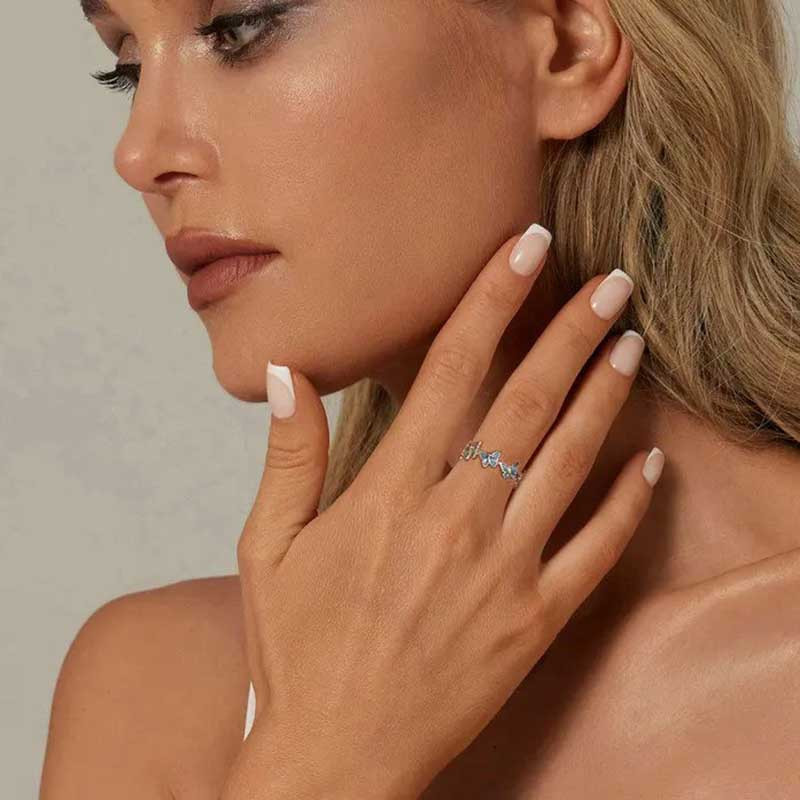 Schmetterling Ring 'Azurflug' 925 Silber | Elegantes Geschenk