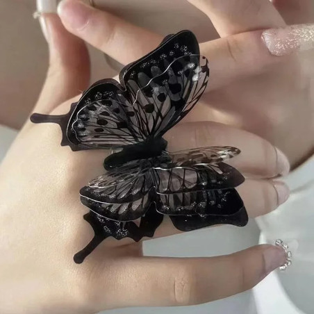 Gothic Schmetterling Ring 'Schwarz' | Eleganz & Mysterium