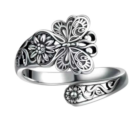 Schmetterling Ring 'Vintage Eleganz' – Verstellbarer Boho Schmuck