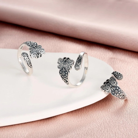 Schmetterling Ring 'Vintage Eleganz' – Verstellbarer Boho Schmuck