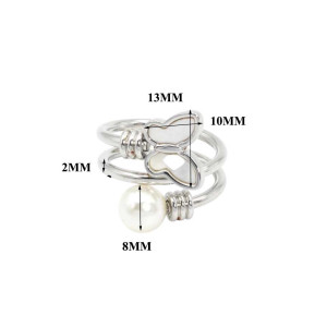 Schmetterling Ring mit Perle | Verstellbar in Silber & Gold