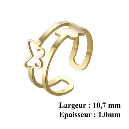 Schmetterling Ring 'Minimalistische Leichtigkeit' - Gold & Silber
