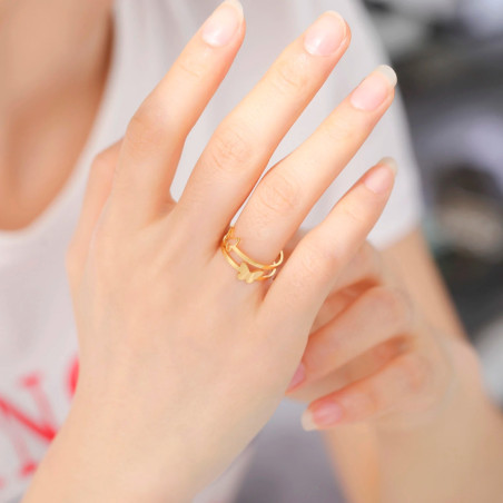 Schmetterling Ring 'Minimalistische Leichtigkeit' - Gold & Silber